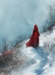 a8midj_a_girl_in_a_red_cloak_and_gown_walks_down_snowy_hill_in__a0f859b5-393c-47a2-966e-27eebc5bbbb6